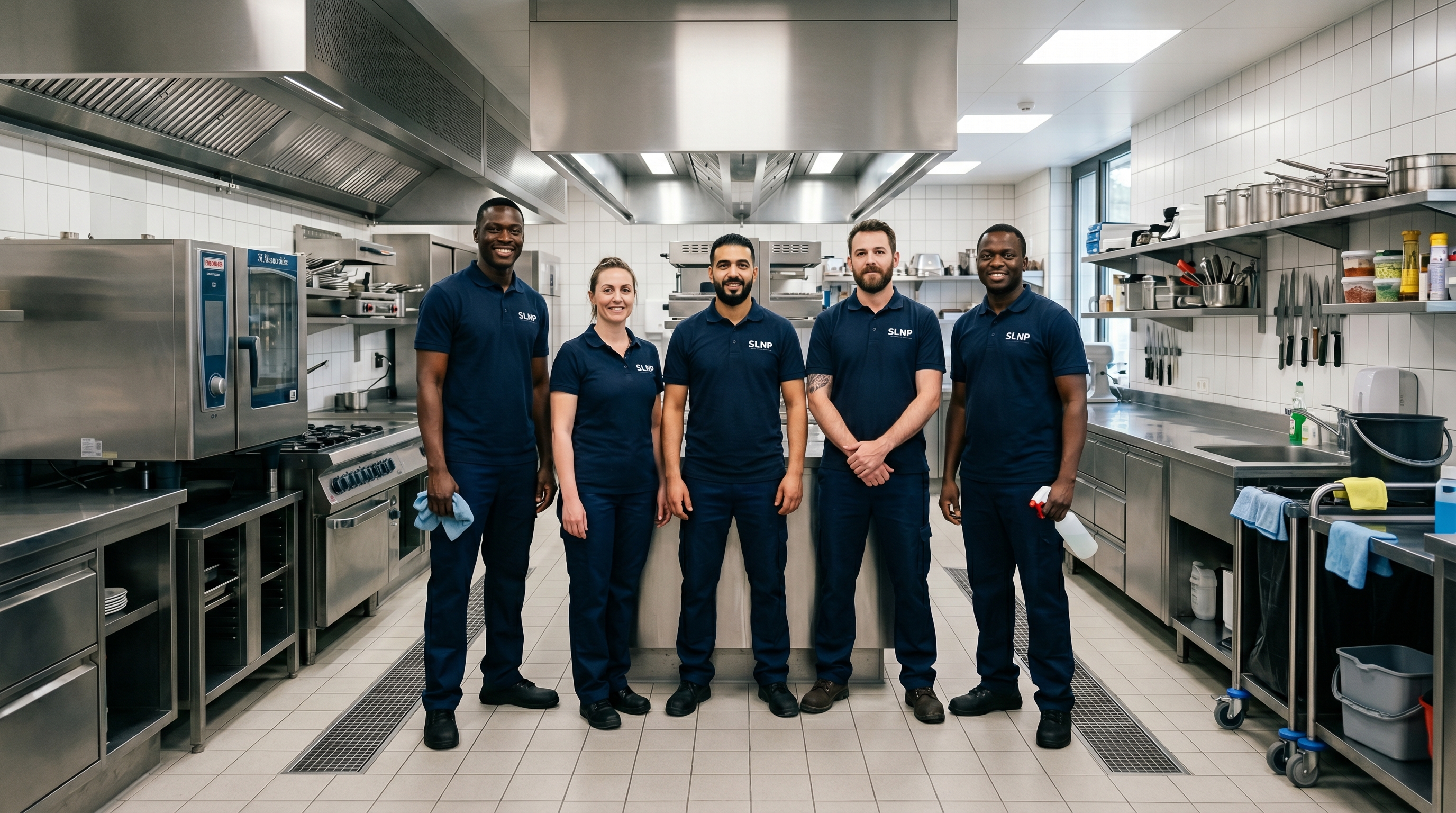 Équipe SLNP spécialisée dans le nettoyage de cuisines McDonald's